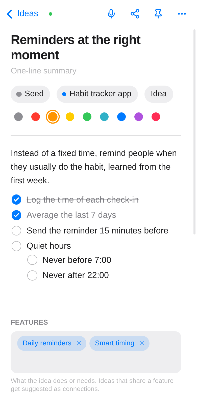 A checklist with sub-items