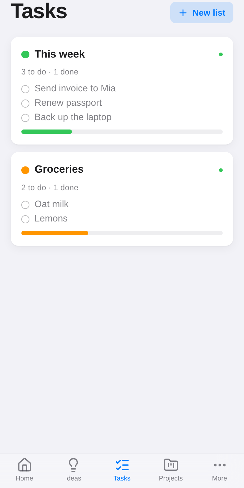 Your to-do lists